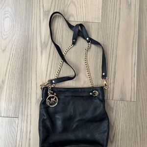 Michael Kors Black Crossbody Bag with Gold Chain